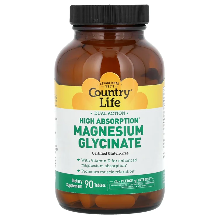 Dual Action, High Absorption Magnesium Glycinate, 90 Tablets image 1
