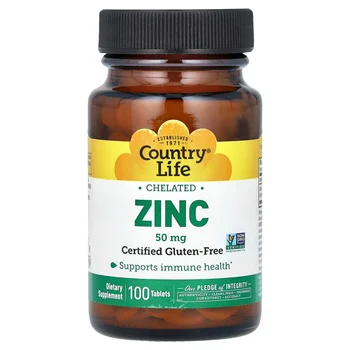 Chelated Zinc, 50 mg, 100 Tablets