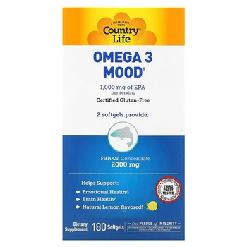 Omega 3 Mood, Natural Lemon, 180 Softgels