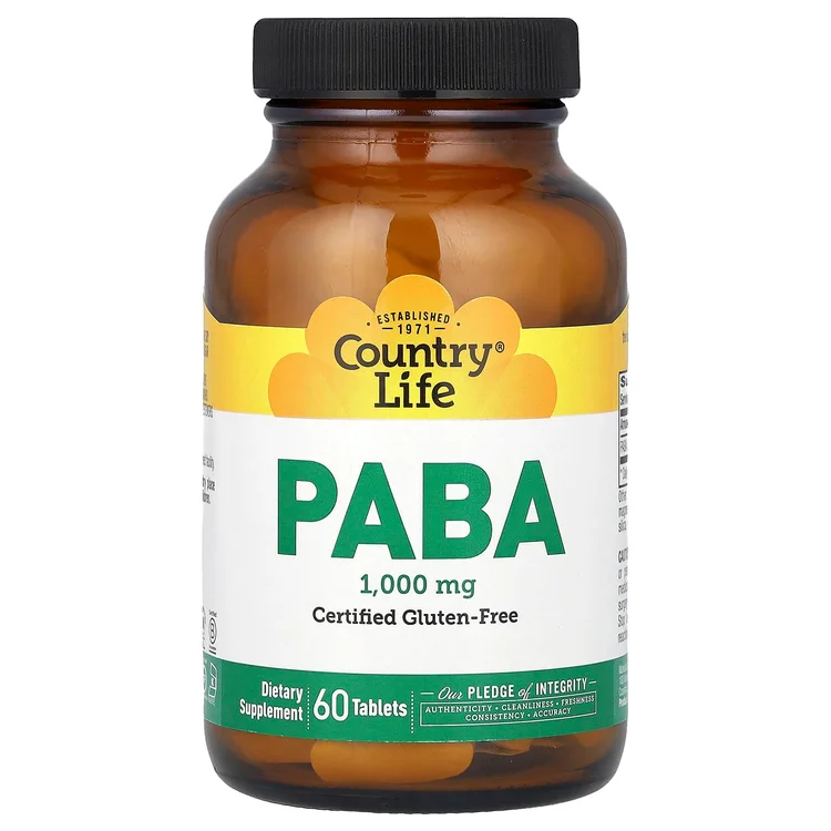 PABA, 1,000 mg, 60 Tablets image 1