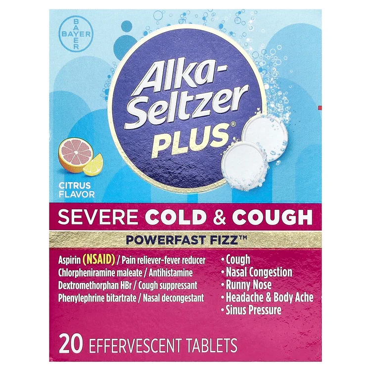 Power Fast Fizz™, Cough & Cold, Severe, Citrus, 20 Effervescent Tablets image 1