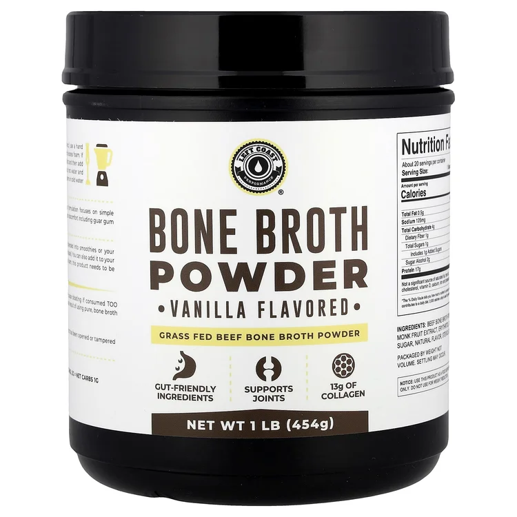 Bone Broth Powder, Vanilla, 1 lb (454 g) image 1