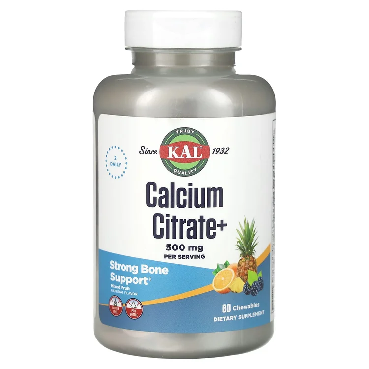Calcium Citrate+, Mixed Fruit, 60 Chewables image 1