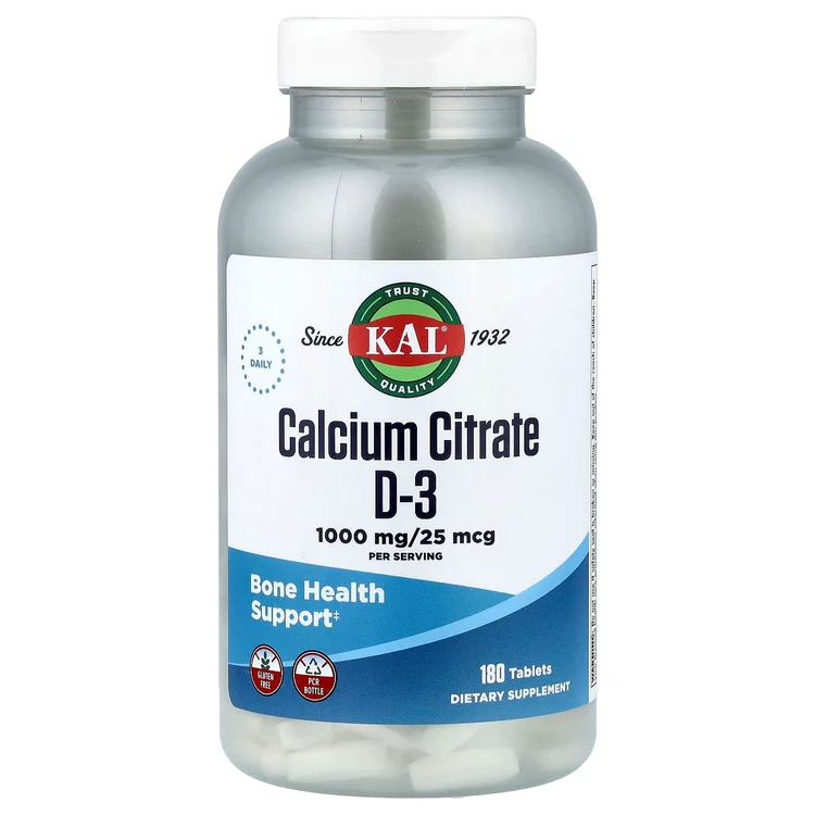 Calcium Citrate D-3, 180 Tablets image 1