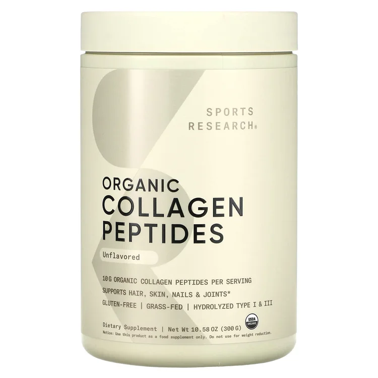 Organic Collagen Peptides, Unflavored, 10.58 oz (300 g) image 1
