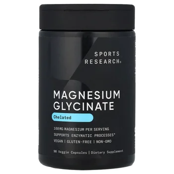 Magnesium Glycinate, 90 Veggie Capsules (80 mg per Capsule)