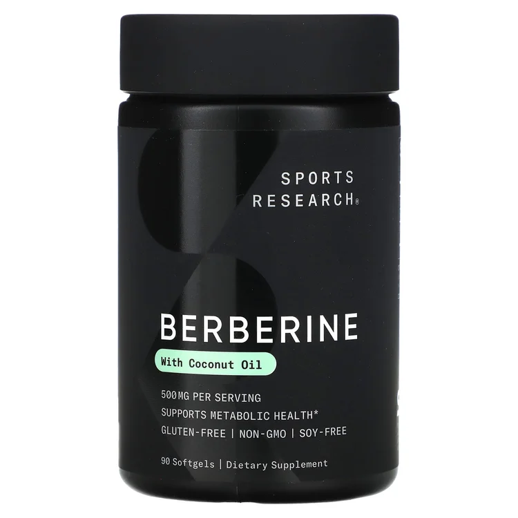 Berberine With Coconut Oil, 500 mg, 90 Softgels image 1