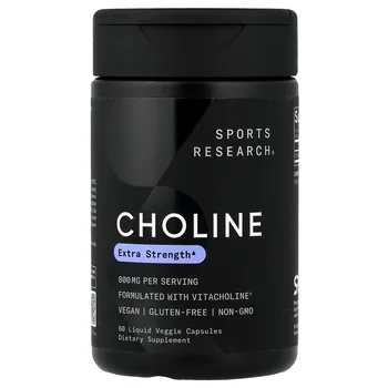 Choline, 60 Liquid Veggie Capsules (400 mg per Capsule)