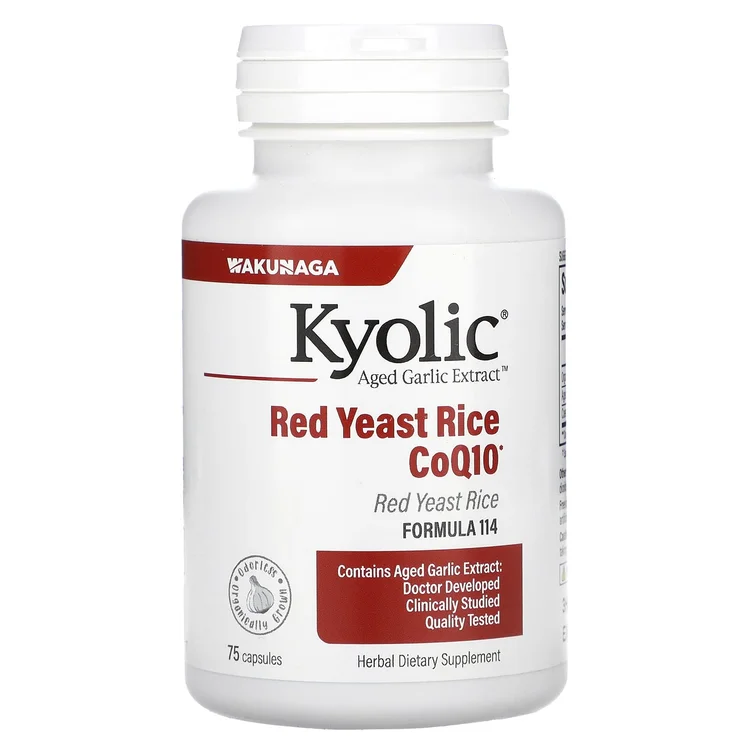 Aged Garlic Extract™, Red Yeast Rice Plus CoQ10,  Formula 114, 75 Capsules image 1