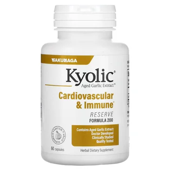 Aged Garlic Extract, Cardiovascular & Immune, Reserve Formula 200, 60 Capsules (600 mg per Capsule)