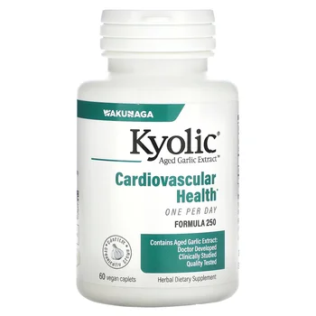 Aged Garlic Extract, Cardiovascular Health, One Per Day, Formula 250, 60 Vegan Caplets (1,000 mg per Capsule)