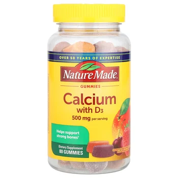 Calcium with Vitamin D3 Gummies, Cherry, Orange & Strawberry, 80 Gummies