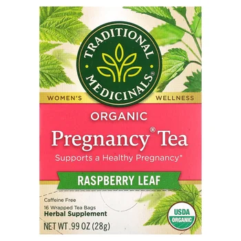 Organic Pregnancy® Tea, Raspberry Leaf, Caffeine Free, 16 Wrapped Tea Bags, 0.99 oz (28 g)