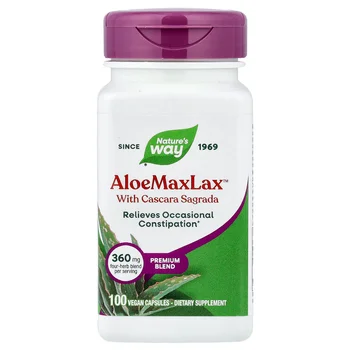 AloeMaxLax™ with Cascara Sagrada, 100 Vegan Capsules