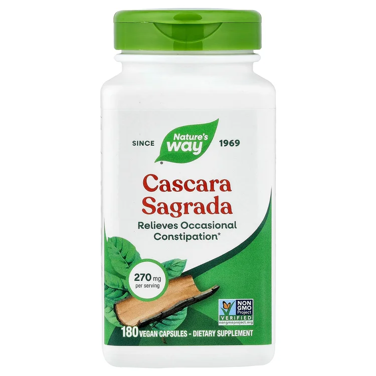 Cascara Sagrada, 270 mg, 180 Vegan Capsules image 1