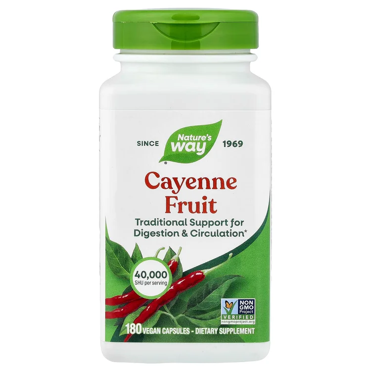 Cayenne Fruit, 180 Vegan Capsules (450 mg Per capsule) image 1