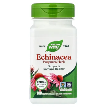 Echinacea, Purpurea Herb, 100 Vegan Capsules (0.4 mg per Capsule)