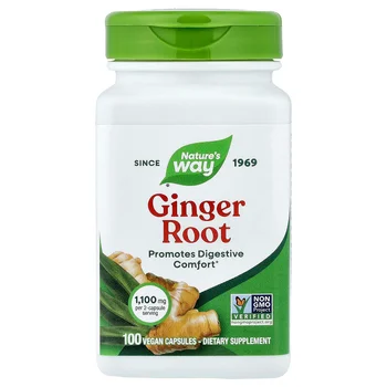 Ginger Root, 100 Vegan Capsules (550 mg per Capsule)