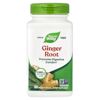 Ginger Root, 180 Vegan Capsules (550 mg per Capsule)