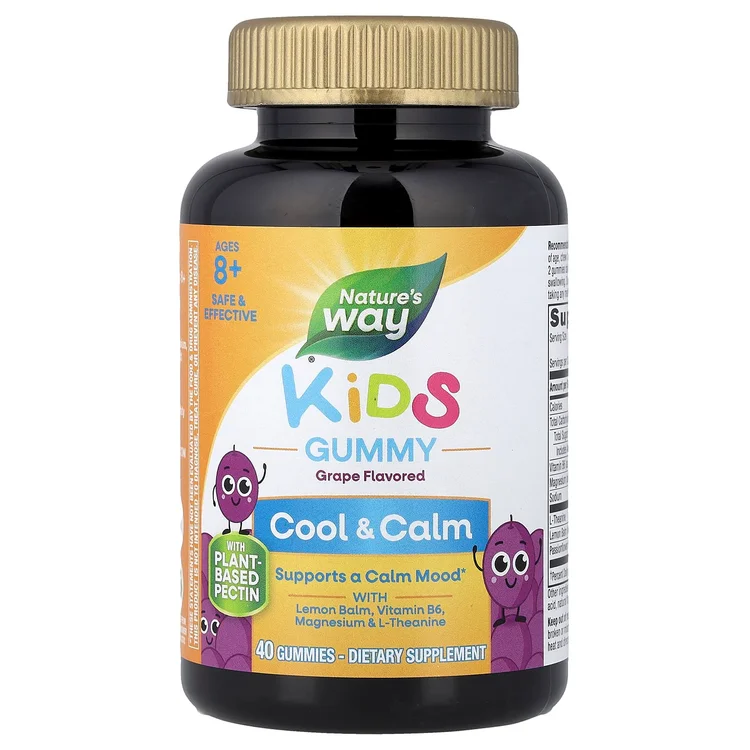 Kids, Cool & Calm Gummy, Ages 8 +, Grape, 40 Gummies image 1