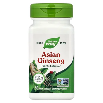Asian Ginseng, 50 Vegan Capsules (560 mg per Capsule)
