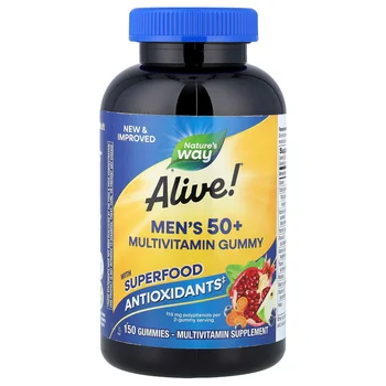 Alive!® Men's 50+ Multivitamin Gummy, Fruit, 150 Gummies