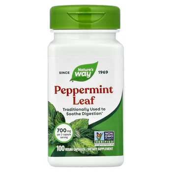 Peppermint Leaf, 100 Vegan Capsules (350 mg per Capsule)