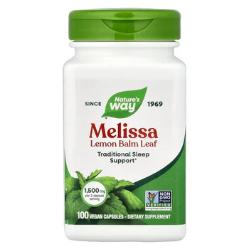 Melissa Lemon Balm Leaf, 100 Vegan Capsules (500 mg per Capsule)
