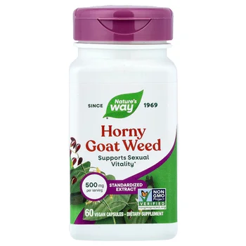 Horny Goat Weed, 500 mg, 60 Vegan Capsules