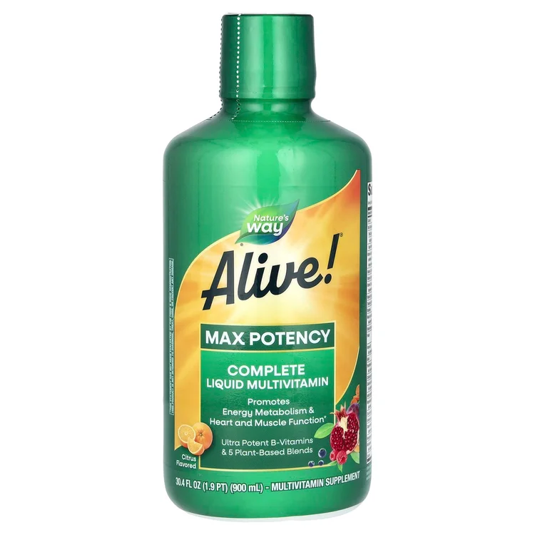 Alive! Complete Liquid Multivitamin, Max Potency, Citrus, 30.4 fl oz (900 ml) image 1