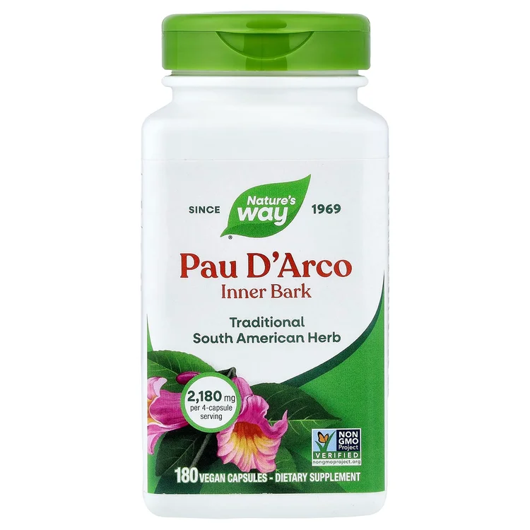 Pau D'Arco Inner Bark, 180 Vegan Capsules (545 mg per Capsule) image 1