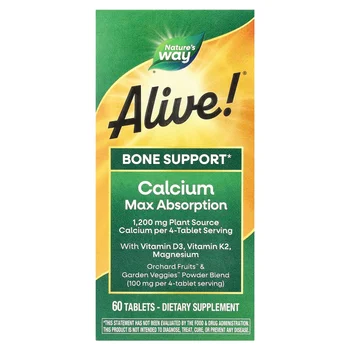Alive! Calcium, Max Absorption, 60 Tablets