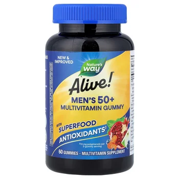 Alive!® Men's 50+ Multivitamin Gummy, Fruit, 60 Gummies
