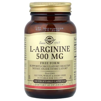 L-Arginine, 500 mg, 100 Vegetable Capsules