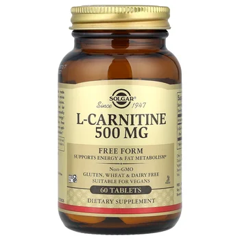 L-Carnitine, Free Form, 60 Tablets (500 mg per Tablet)