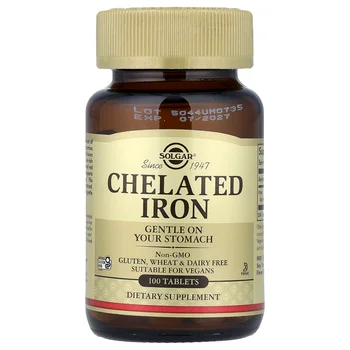 Chelated Iron, 100 Tablets (25 mg per Tablet)