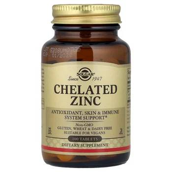 Chelated Zinc, 100 Tablets (22 mg per Tablet)