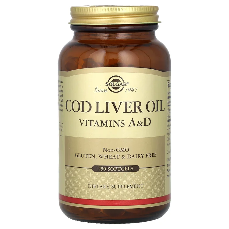 Cod Liver Oil, Vitamins A & D, 250 Softgels image 1