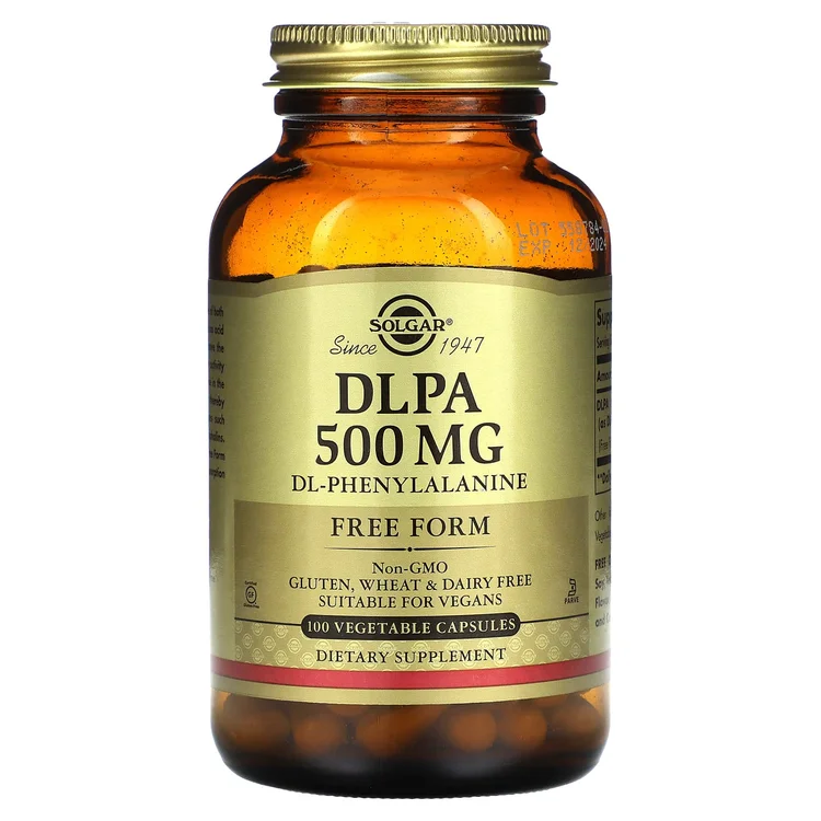 DLPA, DL-Phenylalanine,  Free Form, 500 mg, 100 Vegetable Capsules image 1