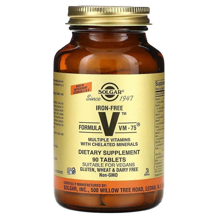 Formula V, VM-75, Multiple Vitamins With Chelated Minerals, Iron-Free , 90 Tablets image 1