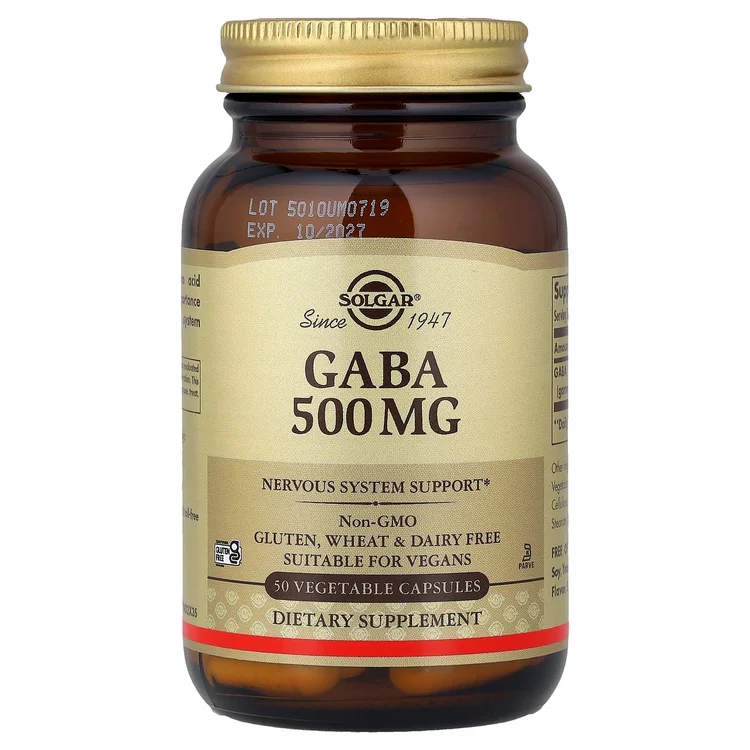 GABA, 500 mg, 50 Vegetable Capsules image 1