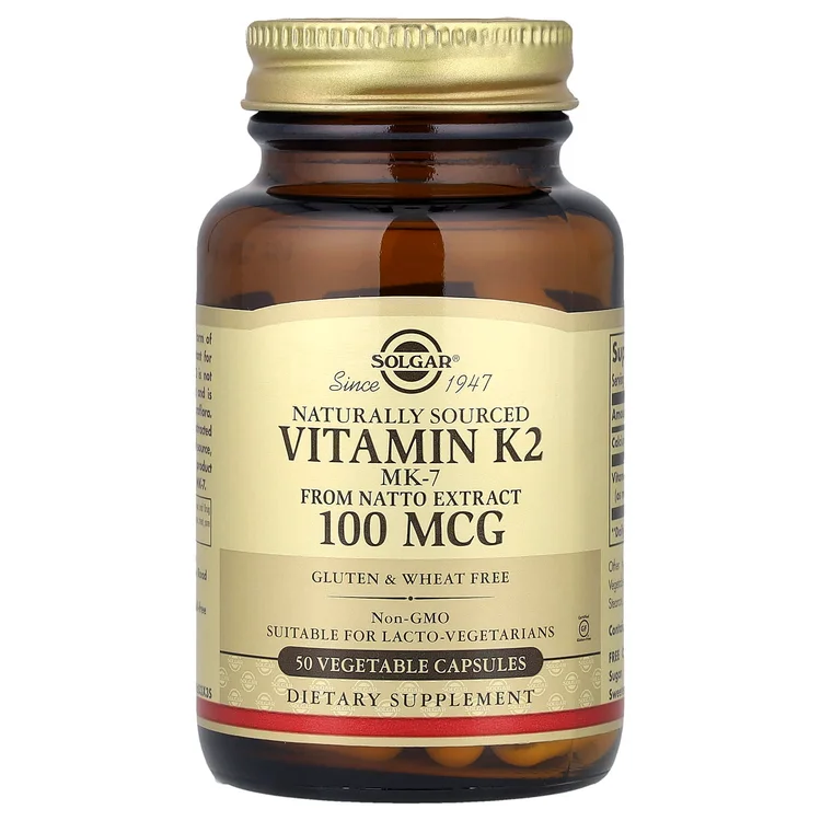 Naturally Sourced Vitamin K2, 50 Vegetable Capsules image 1