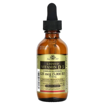 Liquid Vitamin D3, Natural Orange , 125 mcg (5,000 IU), 2 fl oz (59 ml)