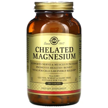 Chelated Magnesium, 250 Tablets (100 mg per Tablet)