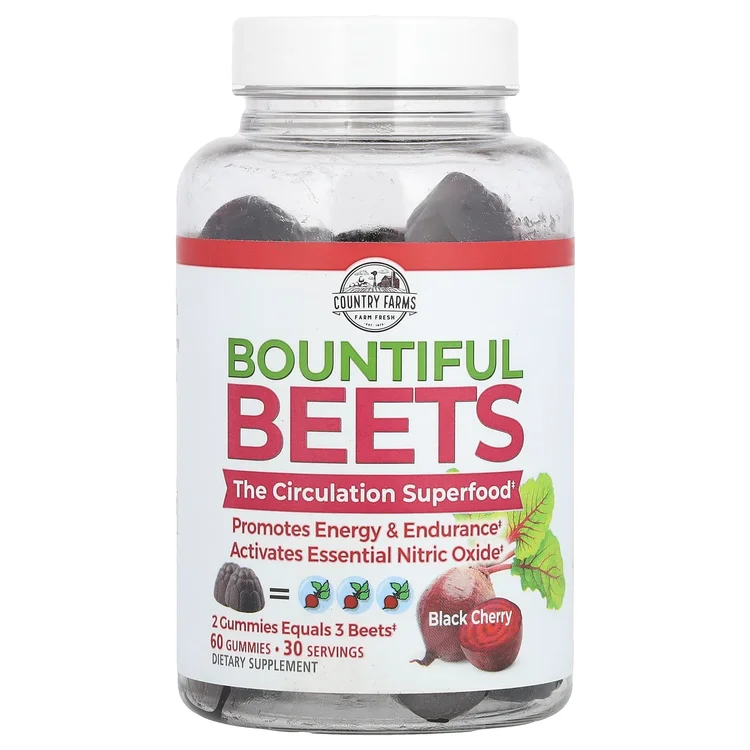 Bountiful Beets Gummies, Black Cherry, 60 Gummies image 1