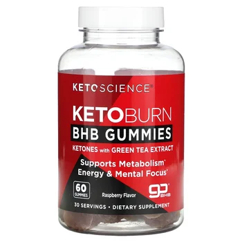 Keto Burn BHB Gummies, Raspberry, 60 Gummies