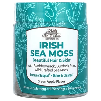 Irish Sea Moss Gummies, Green Apple , 60 Gummies