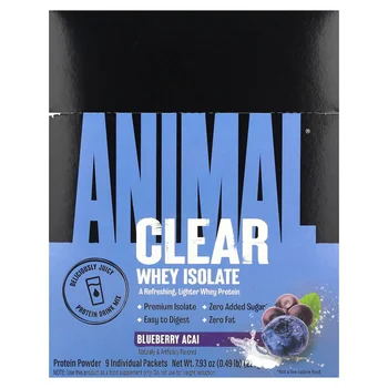 Clear Whey Isolate, Blueberry Acai, 9 Individual Packets, 0.05 lb (25 g) Each