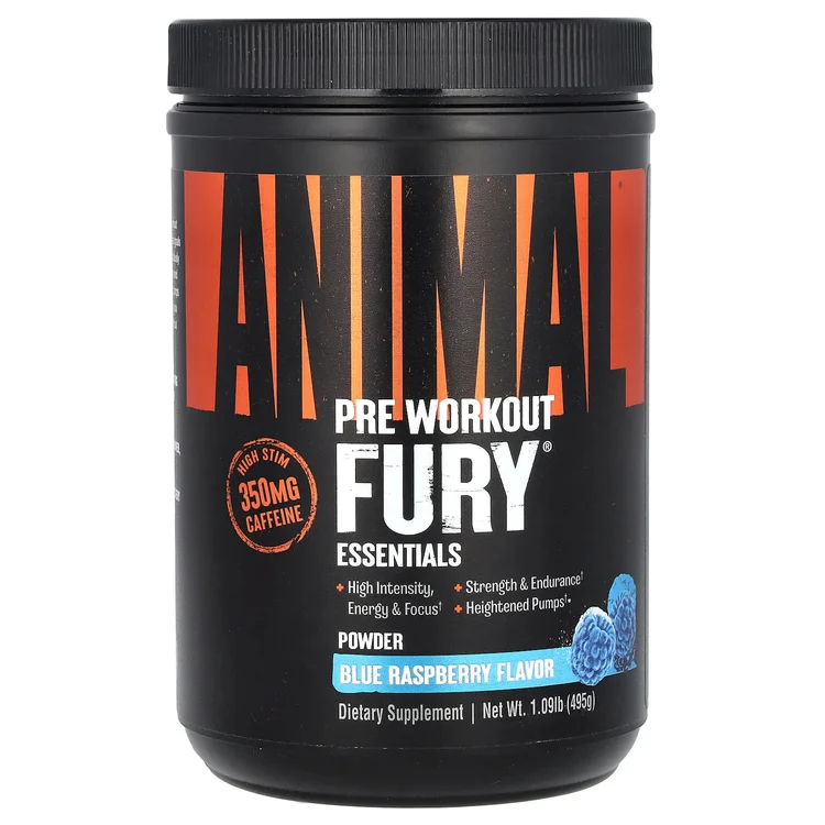 Fury® Essentials, Pre Workout, Blue Raspberry, 1.09 lb (495 g) image 1