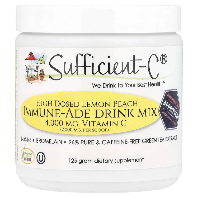 High Dosed Immune-Ade Drink Mix, Lemon Peach, 125 g image 1
